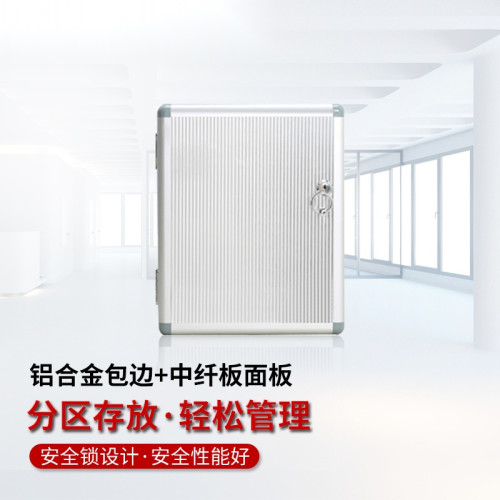 壁掛式鎖匙箱 鋁合金鑰匙管理箱 鑰匙盒 壁掛鑰匙櫃 含鑰匙牌32位 1C00056 - 本色265x55x320mm
