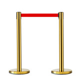 一米線欄桿 隔離帶伸縮帶警戒線 銀行飯店商場排隊護欄 鈦金色2米線 1B00008 - 鈦金