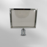 不銹鋼隔離柱插牌 圍欄 隔離柱商場一米線排隊圍欄廣告牌展示牌 A4橫插銀色 1B00001 - 銀色