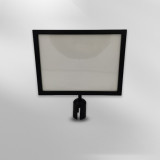 不鏽鋼隔離柱插牌 圍欄 隔離柱商場一米線排隊圍欄廣告牌展示牌 A4橫插黑色 1B00002 - 黑色