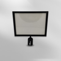 不鏽鋼隔離柱插牌 圍欄 隔離柱商場一米線排隊圍欄廣告牌展示牌 A3橫插黑色 1B00152 - 黑色