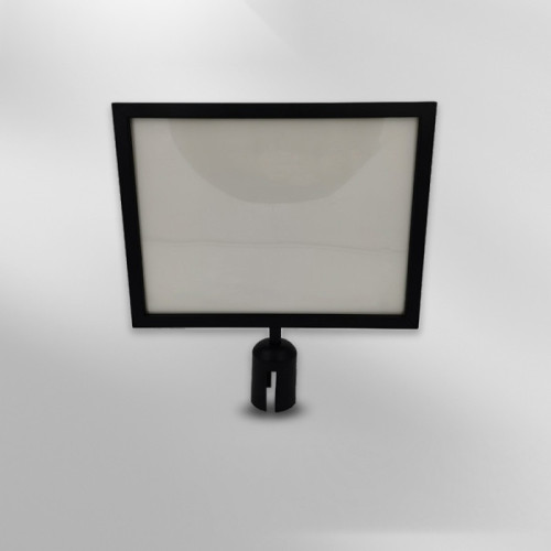 不鏽鋼隔離柱插牌 圍欄 隔離柱商場一米線排隊圍欄廣告牌展示牌 A4橫插黑色 1B00002 - 黑色