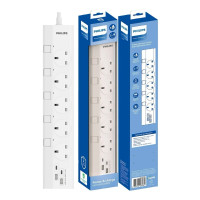 Philips CHP4757WB 3米五位獨立開關USB電拖板 - 白色 | 雙 USB-A + 雙 USB-C 四接口快充 | 獨立控電 | 香港行貨