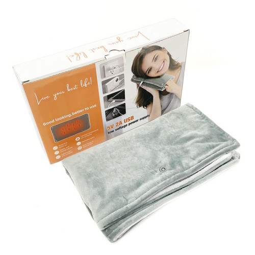 辦公室家用石墨烯USB插電恆溫暖手袋 - 灰色 | 雙面大面積發熱 | 5V低壓供電安全節能 | 智能恆溫自動控溫 | 可拆洗親膚面料