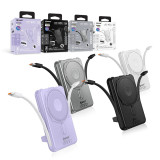 XPower M10C+ 6合1多功能數顯10000mAh 20W 磁吸無線移動電源(3C認證) - 白色 | 雙內置充電線 | N54強力釹磁鐵 | Magnetic無線快充(15W) | 香港行貨