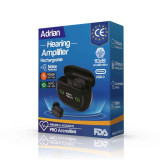 Adrian TAP-120 耳機型充電式助聽器 - 黑色 | 最高113分貝擴音 | 智能自動開關 | 於充電盒取出後 5 秒自動開機 | 香港行貨
