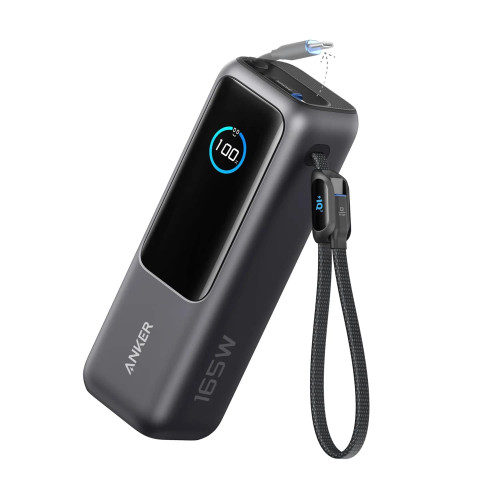 Anker A1695H11 自帶2條USB-C快充線行動電源(25000mAh) - 黑色 | 165W 超級快充 | 可同時充 4 台設備 | 香港行貨