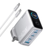 Anker B2697K41 140W 4口輸出牆插充電器連 USB-C 充電線 - 銀色 | ActiveShield 2.0智能控溫技術 | 實時查看充電狀態 | 香港行貨