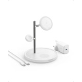 Anker B25M3V21 MagGo Wireless Qi2 三合一無線充電器 - 白色 | MFW官方認證 | ActiveShield 2.0 智能溫度監測系統 | 香港行貨