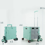 48L可折疊爬梯萬向輪買餸車 - 茶綠灰 | 靜音耐磨 | 多路況適配 | 大容量家用