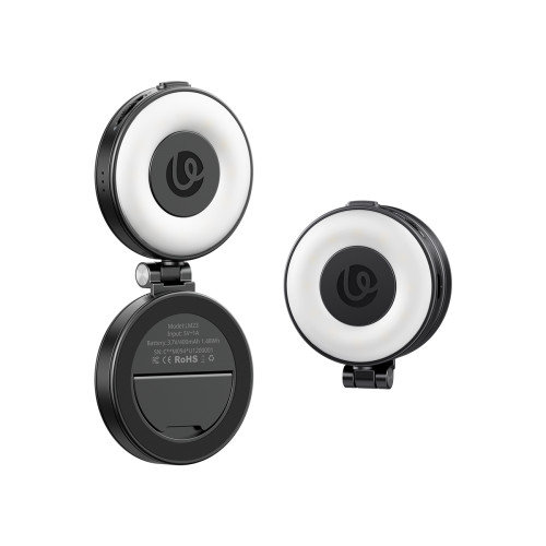 ULANZI LM23 手機磁吸補光燈二代 - 黑色 | 雙色溫可調｜內置補妝鏡 | 400mAh電池｜支援邊充邊用 | 香港行貨