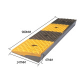 橡膠汽車貨車路沿爬坡墊 - ◇型5cm高-黃黑 | 馬路上坡爬坡墊 | 耐磨抗壓 | 防滑設計 | 980*147*47mm