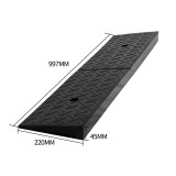 橡膠汽車貨車路沿爬坡墊 - T型5cm高(長款)-全黑 | 馬路上坡爬坡墊 | 耐磨抗壓 | 防滑設計 | 997*220*45mm