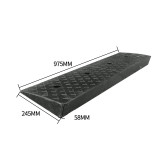 橡膠汽車貨車路沿爬坡墊 - V型6cm高-全黑 | 馬路上坡爬坡墊 | 耐磨抗壓 | 防滑設計 | 975*245*58mm