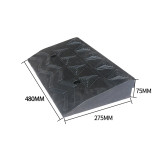 橡膠汽車貨車路沿爬坡墊 - 7.5cm高-全黑 | 馬路上坡爬坡墊 | 耐磨抗壓 | 防滑設計 | 480*275*75mm