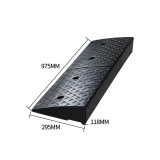 橡膠汽車貨車路沿爬坡墊 - V型12cm高-全黑 | 馬路上坡爬坡墊 | 耐磨抗壓 | 防滑設計 | 975*295*118mm