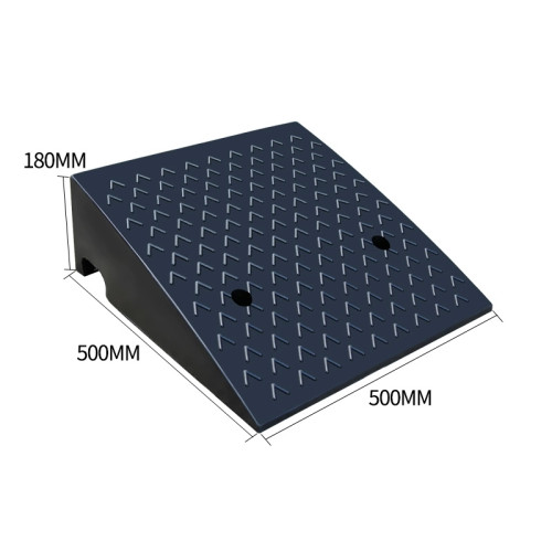 橡膠汽車貨車路沿爬坡墊 - V型18cm高-全黑 | 馬路上坡爬坡墊 | 耐磨抗壓 | 防滑設計 | 500*500*180mm