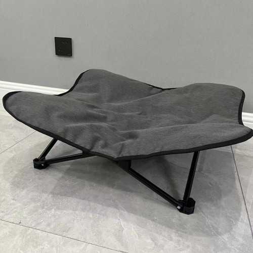 花型可摺疊寵物行軍床 - 深灰色 | 防水耐磨 | 四角穩固支撐 | 懸空防潮濕設計