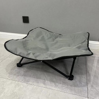 花型可摺疊寵物行軍床 - 淺灰色 | 防水耐磨 | 四角穩固支撐 | 懸空防潮濕設計