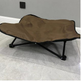 花型可摺疊寵物行軍床 - 咖啡色 | 防水耐磨 | 四角穩固支撐 | 懸空防潮濕設計