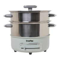 Imarflex 伊瑪牌 IMC-40K『鮮料理』4公升蒸煮火鍋 | 無段式推杆調節火力 | 高深蒸煮主鍋 | 香港行貨