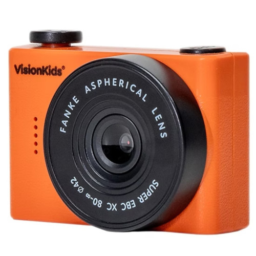 VisionKids HappiCamu Nano 迷你兒童數碼相機 - 橙色 | 2000 萬畫素超高畫質 | 內建可愛卡通相框 | 8倍變焦 | 香港行貨
