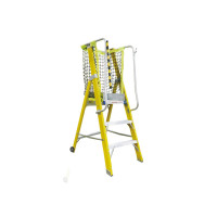 Glora Build GB-104B3 三級單面纖維梯台連梯網 | 輕量高強度纖維梯身 | 一體成型防滑梯台 | 符合人體工學的護欄與梯網設計 | 符合 EN131 標準