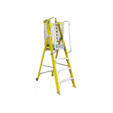 Glora Build GB-104B4 四級單面纖維梯台連梯網 | 輕量高強度纖維梯身 | 一體成型防滑梯台 | 符合人體工學的護欄與梯網設計 | 符合 EN131 標準