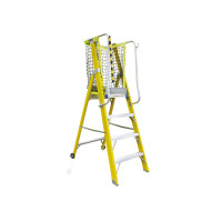 Glora Build GB-104B4 四級單面纖維梯台連梯網 | 輕量高強度纖維梯身 | 一體成型防滑梯台 | 符合人體工學的護欄與梯網設計 | 符合 EN131 標準