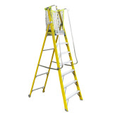 Glora Build GB-104B7 七級單面纖維梯台連梯網 | 輕量高強度纖維梯身 | 一體成型防滑梯台 | 符合人體工學的護欄與梯網設計 | 符合 EN131 標準