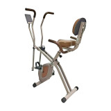 Fitty X-Cross 健身單車 - 啡色 | 一機兩用：橢圓機+動感單車 | 磁控靜音系統 | 8段阻力可調 | 折疊收納設計 | 香港行貨