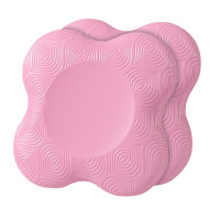 加厚防滑瑜珈護膝墊(一對裝) - 粉色 | 運動跪墊/平板支撐墊/關節保護軟墊 | 凹圓中心槽 | 可水洗