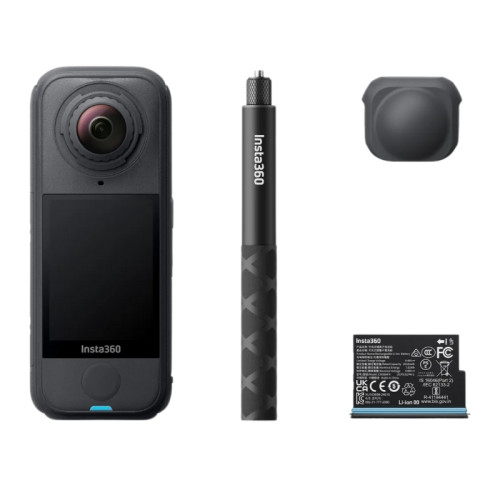 Insta360 X4 Air 入門套裝 Starter Bundle - 黑色 | FlowState 防手震科技 | 隱形自拍棒效果 | 8K全景 | 360° 水平校準 | 香港行貨