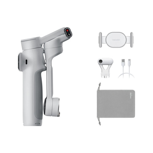 Insta360 Flow 2 Pro 手機穩定雲臺 - AI追蹤模組套裝-灰色 | Apple DockKit技術 | 360°無限制平移追蹤 | 深度追蹤4.0 | 香港行貨