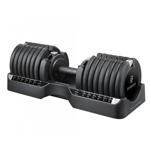 ByZoom Pure Series 75LB 可調式啞鈴(1個) - 黑色 | 21段重量秒速調節 | 超防滑金屬咬花手柄 | 專用收納底座 | 香港行貨