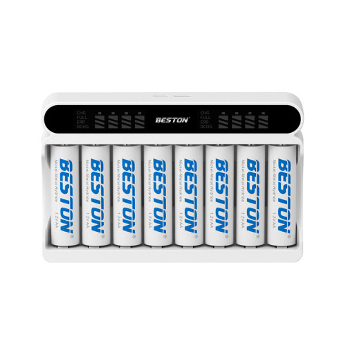 beston佰仕通 8槽液晶屏顯鎳氫智慧充電器 C9024L | 雙口輸入 | 急速充電 | 支援混充