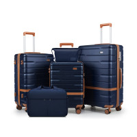 大容量旅行箱多功能五件套-藍色 | 鋁合金拉桿 | 靜音萬向輪 | TSA海關鎖