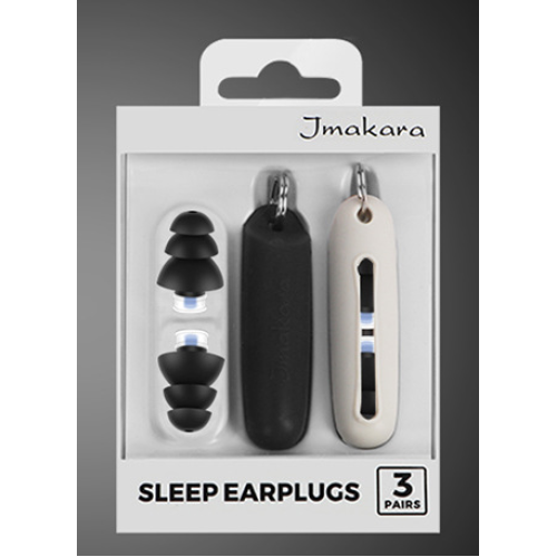 Jmakara 優隆降噪耳塞-黑色 | 防水防噪音 | 硅膠睡眠耳塞