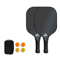 專業級玻璃纖維輕量化匹克球拍 - 藍色(2拍4球) | 高彈性拍面 | 耐磨抗衝擊 | 防滑握柄 | 精準控球 | 耐用不易變形