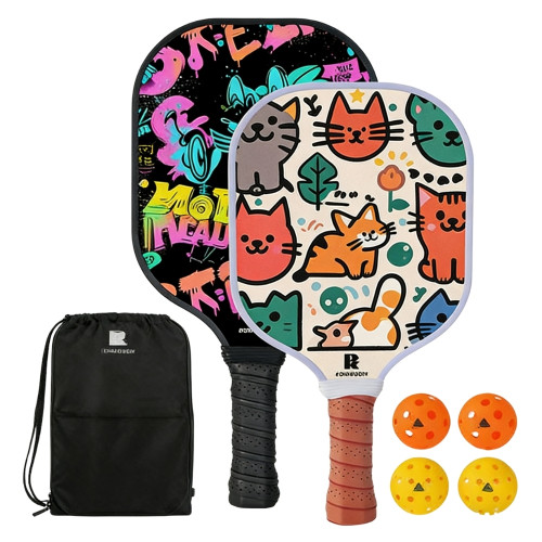 Pickleball親子互動匹克球拍 - 親子雙打套餐 | 兒童專屬輕量化 | 大拍面大甜區 | 防滑減震手柄 | 高效能防護條