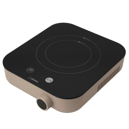 Dretec DI-231 IH Piccolist 電磁爐 - 米色 | 輕巧迷你機身 | 耐熱玻璃面板 | 6段火力調控 | 露營戶外烹飪 | 香港行貨