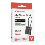 Verbatim My Finder Dual TSA 智慧鎖 - 黑色 | Apple Find My / Android Find Hub | 內置TSA海關密碼鎖 | 香港行貨