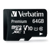 Verbatim Premium microSD XC記憶卡 - 64G | 附轉接器 | V10 視訊速度等級 | UHS-I接口，U1速度等級 | 香港行貨