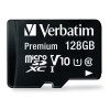 Verbatim Premium microSD XC記憶卡 - 128G | 附轉接器 | V10 視訊速度等級 | UHS-I接口，U1速度等級 | 香港行貨
