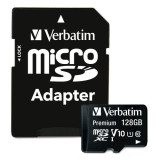 Verbatim Premium microSD XC記憶卡 - 128G | 附轉接器 | V10 視訊速度等級 | UHS-I接口，U1速度等級 | 香港行貨