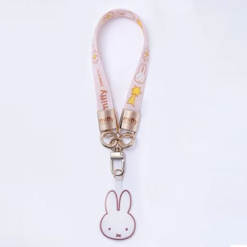 Miffy ML02-GS Cross-body Strap 手機挂繩 - 粉色 | 液態矽膠織帶 | 可調節長度背帶 | 鋅合金Miffy手機夾片 | 香港行貨