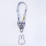 Miffy ML02-GS Cross-body Strap 手機挂繩 - 白色 | 液態矽膠織帶 | 可調節長度背帶 | 鋅合金Miffy手機夾片 | 香港行貨
