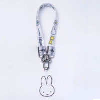 Miffy ML02-GS Cross-body Strap 手機挂繩 - 白色 | 液態矽膠織帶 | 可調節長度背帶 | 鋅合金Miffy手機夾片 | 香港行貨