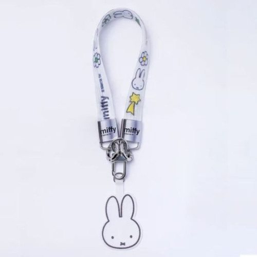 Miffy ML02-GS Cross-body Strap 手機挂繩 - 白色 | 液態矽膠織帶 | 可調節長度背帶 | 鋅合金Miffy手機夾片 | 香港行貨