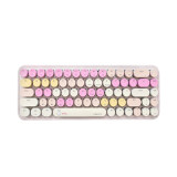 Miffy MPC07 68鍵機械鍵盤 - 粉色 | 復古打字機圓形鍵帽 | 藍軸機械清脆手感 | 三模連接藍牙5.0/2.4G/有線 | 香港行貨